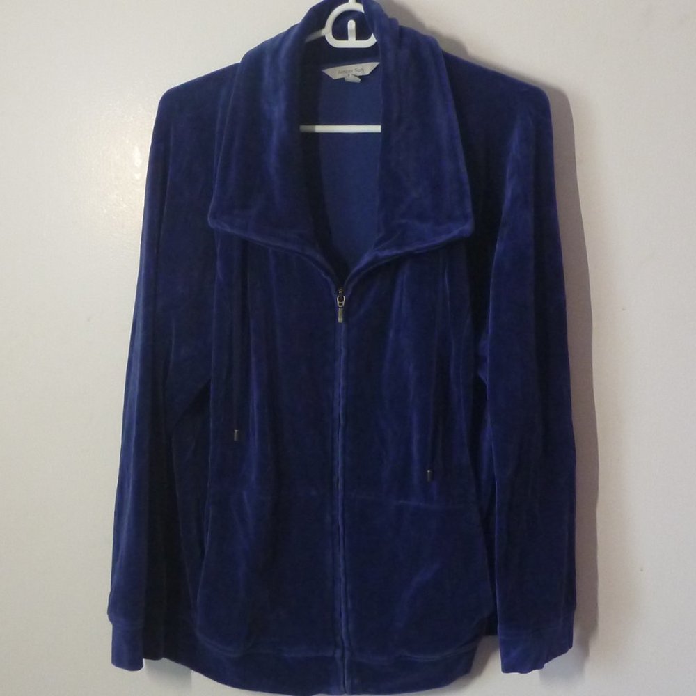 AMBER SUN Blu Velour Track Jacket